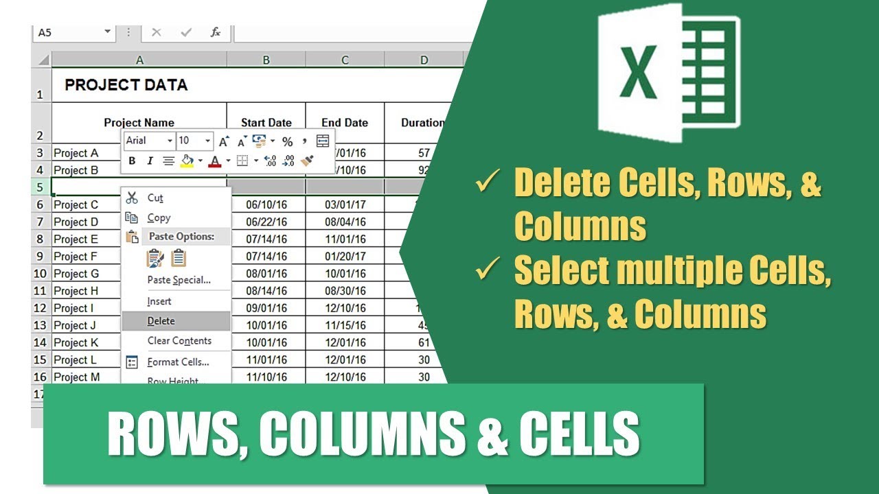 EXCEL TUTORIAL | (FILIPINO) Working with Rows Columns & Cells part 2