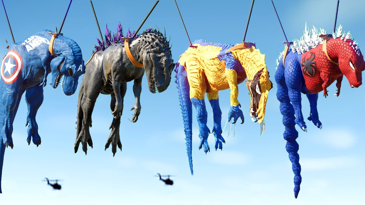 Khủng Long Bạo Chúa Siêu Nhân Nhện T ReX . I-REX chiến đấu với Khủng Long Hulk - khung log