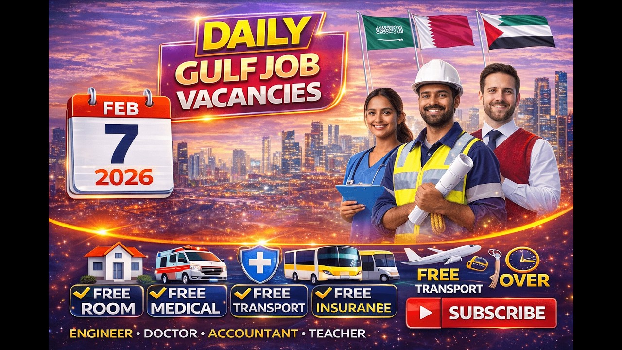 7-2-2026 Gulf Job Vacancies Apply Now #job #saudijobs #education #sharif #workpermit #jobhunting