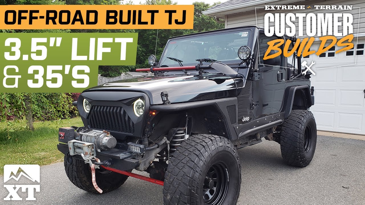 Внедорожный Jeep Wrangler TJ 2003 года с лифтом подвески 3,5 дюйма и 35-дюймовыми шинами | Проект...