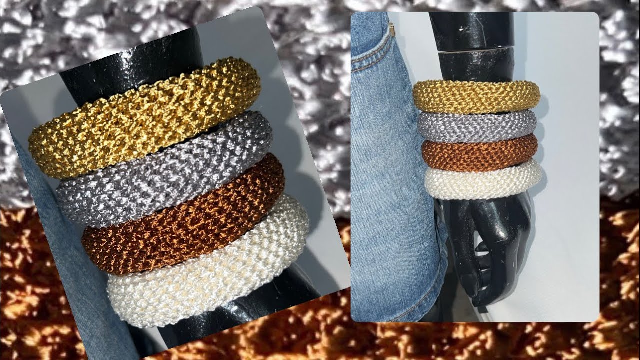 Pulseira de Crochê Super Fácil! Tendência da Estação/ Bracelete de Crochê 