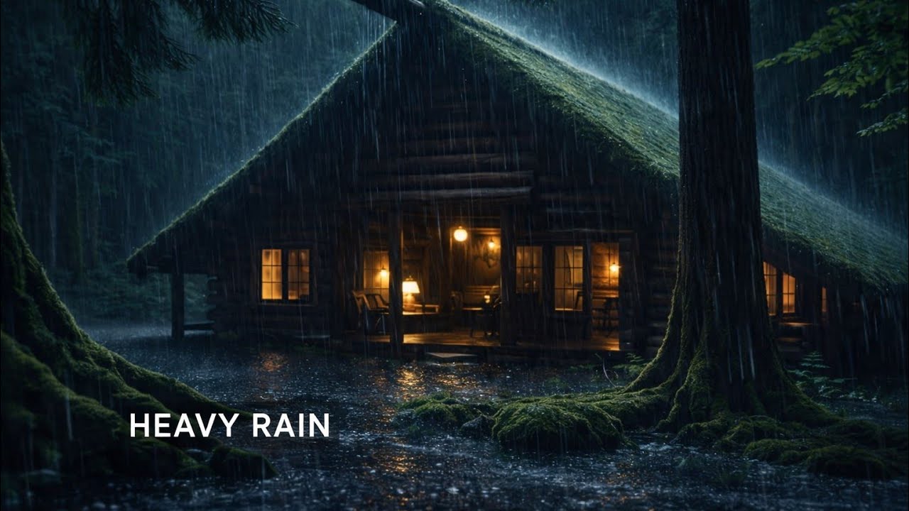 Rain Sounds for Sleep NO ADS | Cozy Cabin Ambience, Gentle Rain,White Noise for Sleep and Relaxation