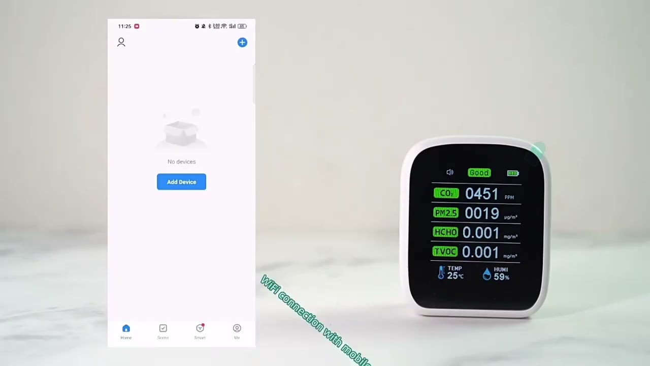 8-in-1 Indoor Air Quality Monitor with Alarm and Tuya App Support
