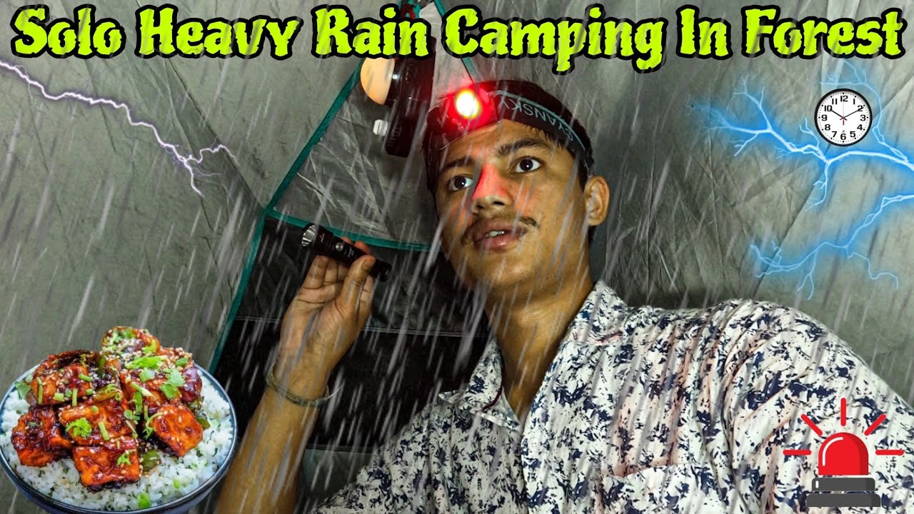 Solo Heavy Rain Camping In Dense Forest | Rain Camping In Uttarakhand |  Alone Camping| #raincamping