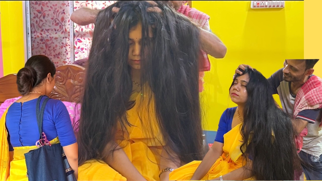 Long hair play with tuition teacher | Don't skip the hair play story | Long hair play by servant