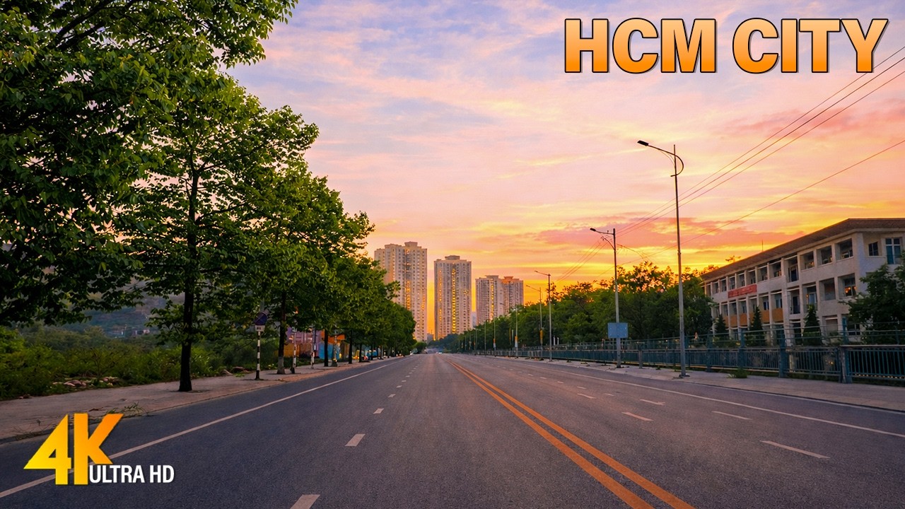 Relaxing Urban Drive in Ho Chi Minh City, Vietnam | Sunset City Vibes 4K