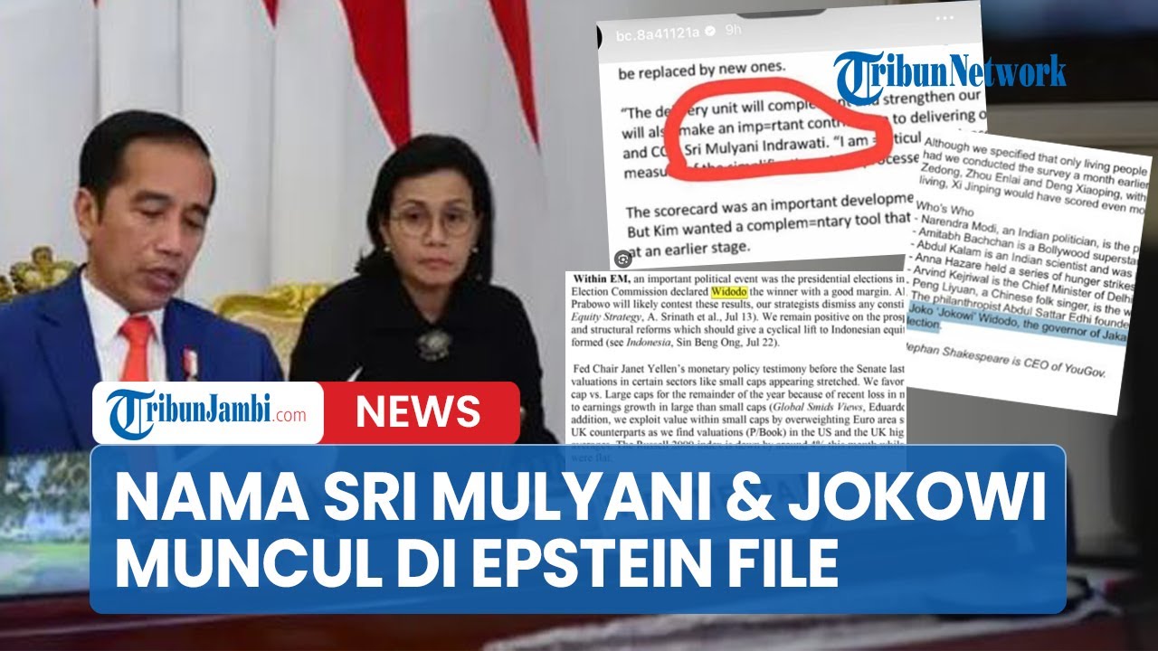 HEBOH! Nama Sri Mulyani & Jokowi Muncul di Epstein File, Terungkap Fakta