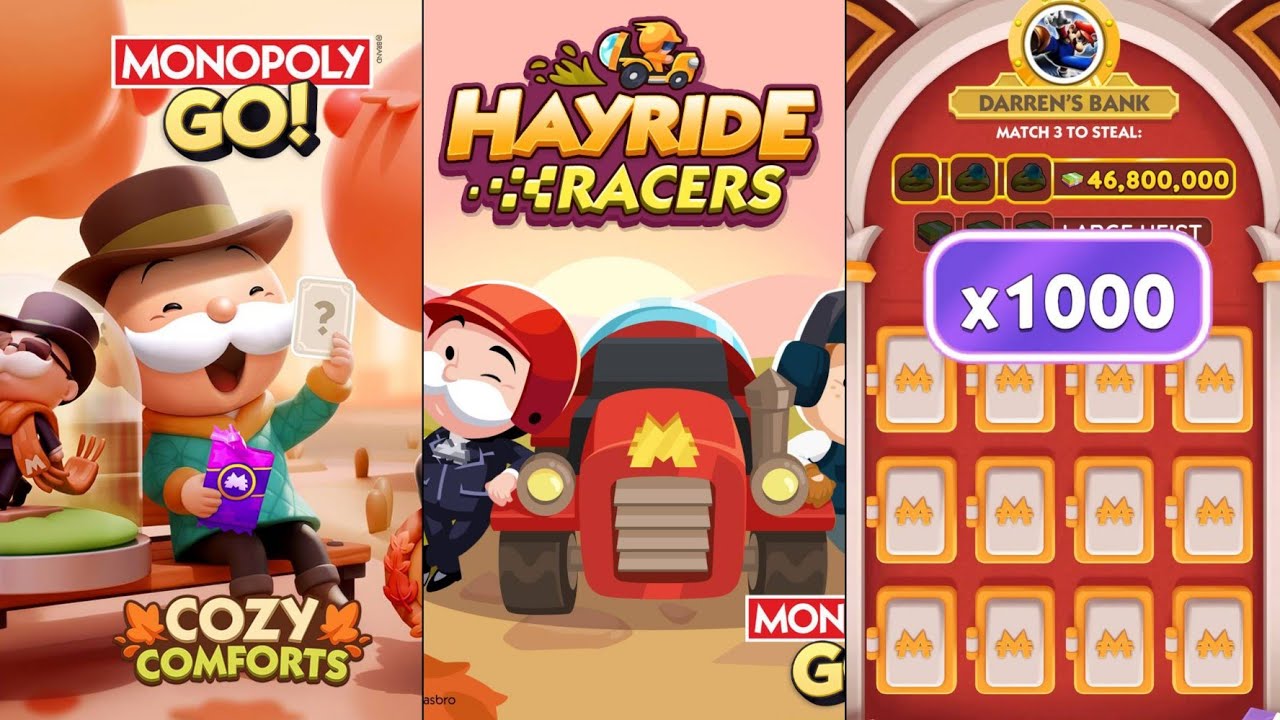 Monopoly Go | COZY COMPORTS NEW ALBUM X1000 #gameplay 100K 🎲😭 RIP | HAYRIDE RACERS #monopolygo 