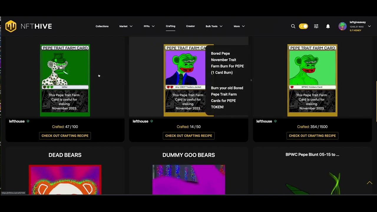 BURN YOUR PEPE FARM CARD 4 PEPE TOKEN!