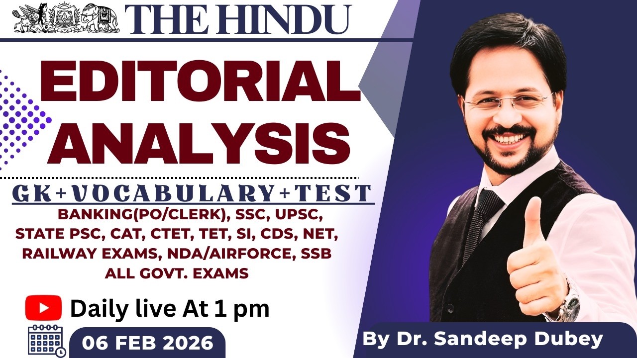 06 feb Editorial |The Hindu Explained in Hindi | Dr. English Exam Guru | vocabulary | GK
