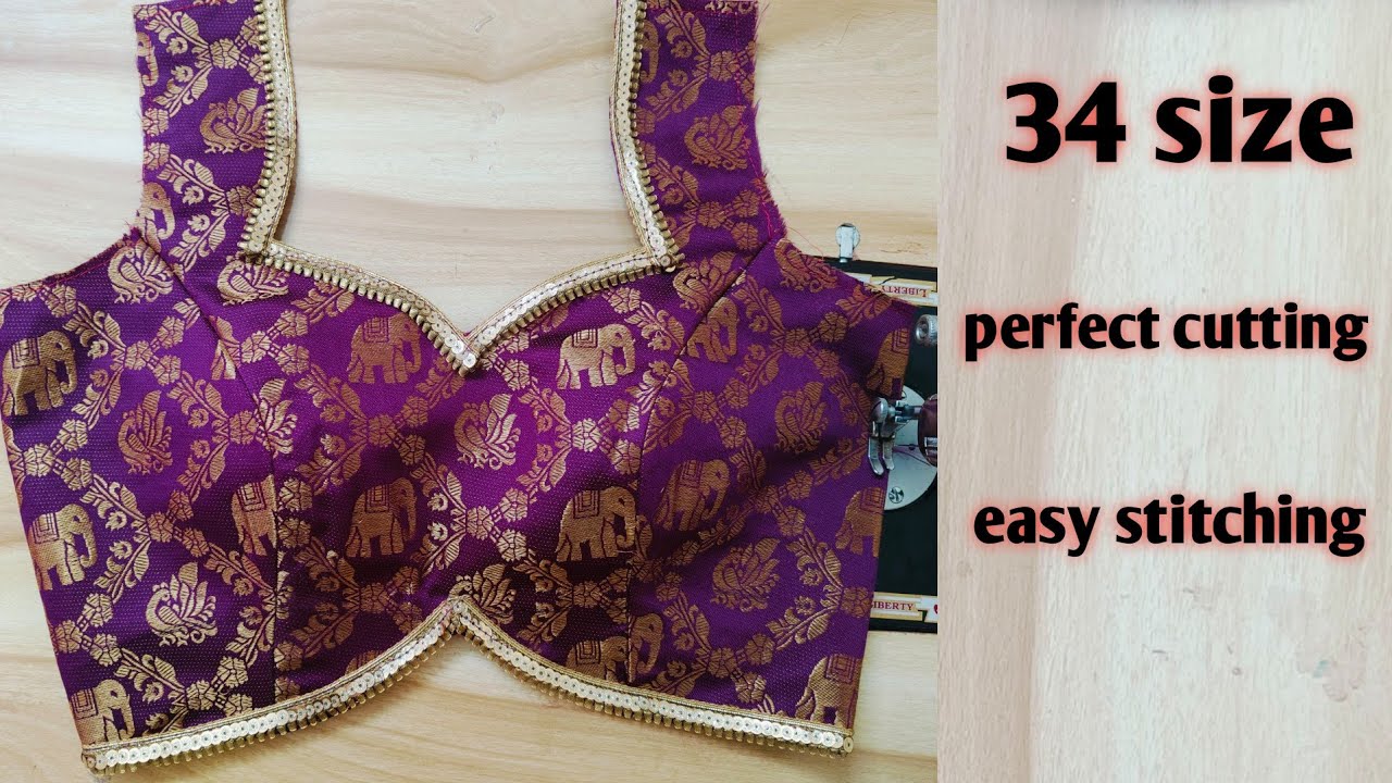 34 size princess cut blouse cutting and stitching । princess cut blouse full cutting ।