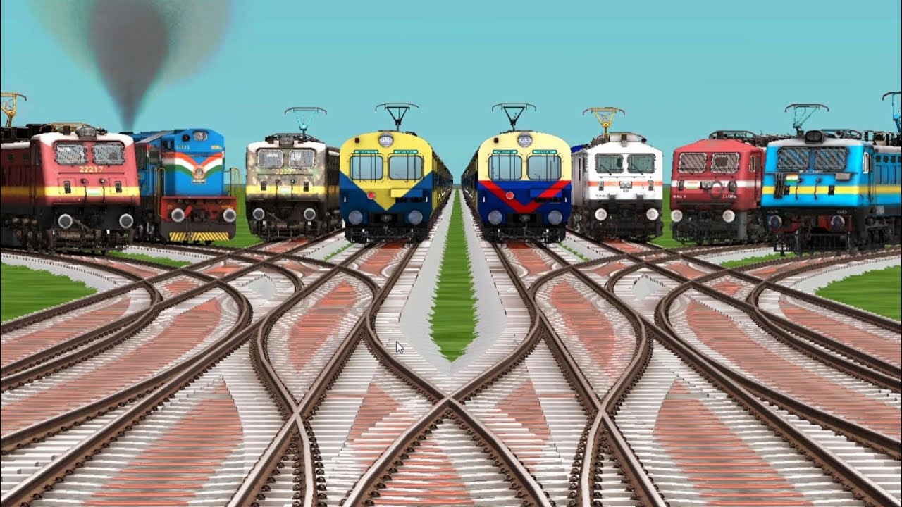 🚆All Realistic Trains Crossing Epic Bumpy Railroad Tracks | Extreme Train | Train Simulator classic