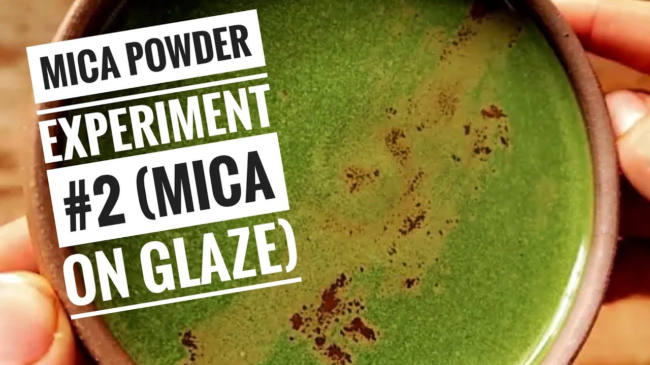 Mica powder experiments #2 (glaze on top)