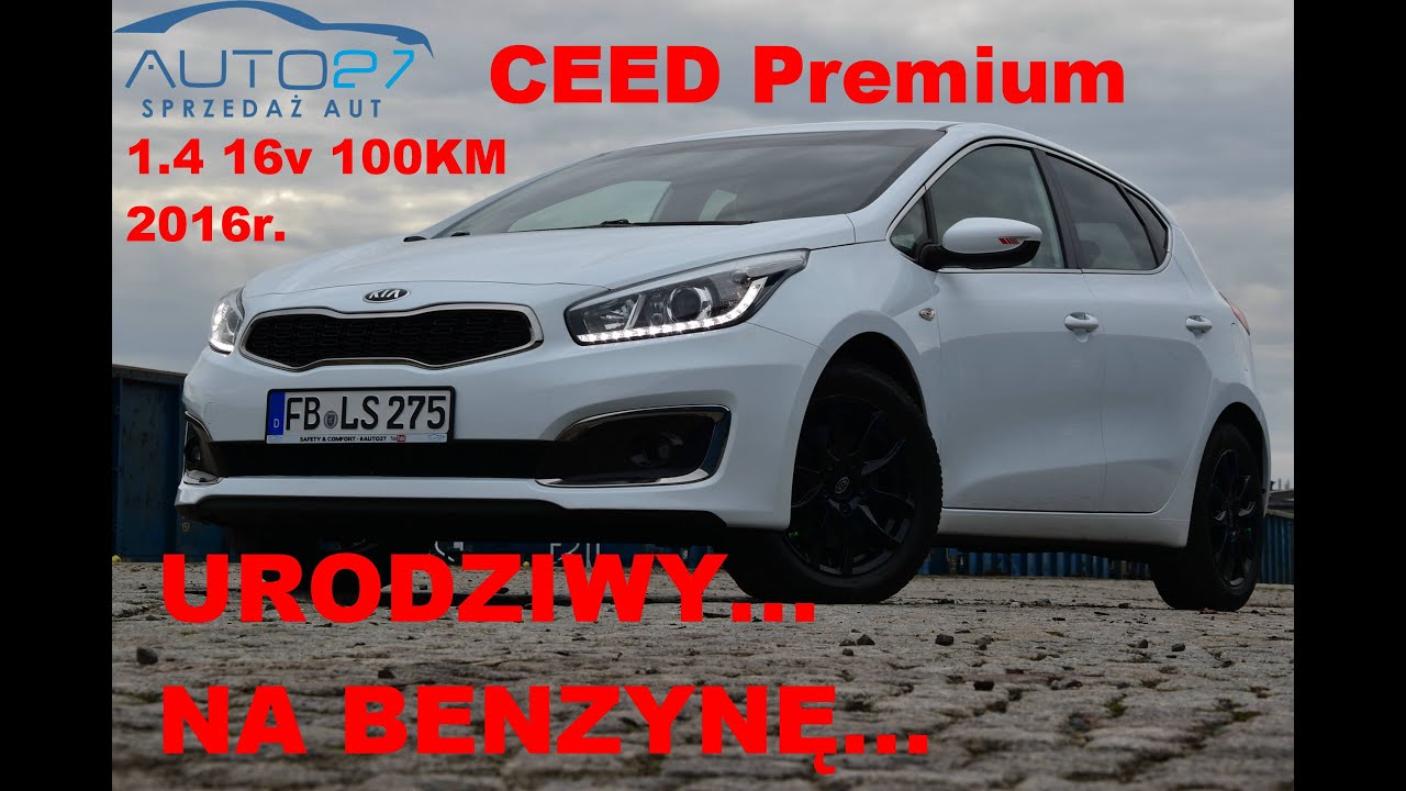 #AUTO27 -  SPRZEDANY- TEST - KIA CEED Premium. 1.4 16v BENZYNA 100KM. Urodziwy KOMPAKT...