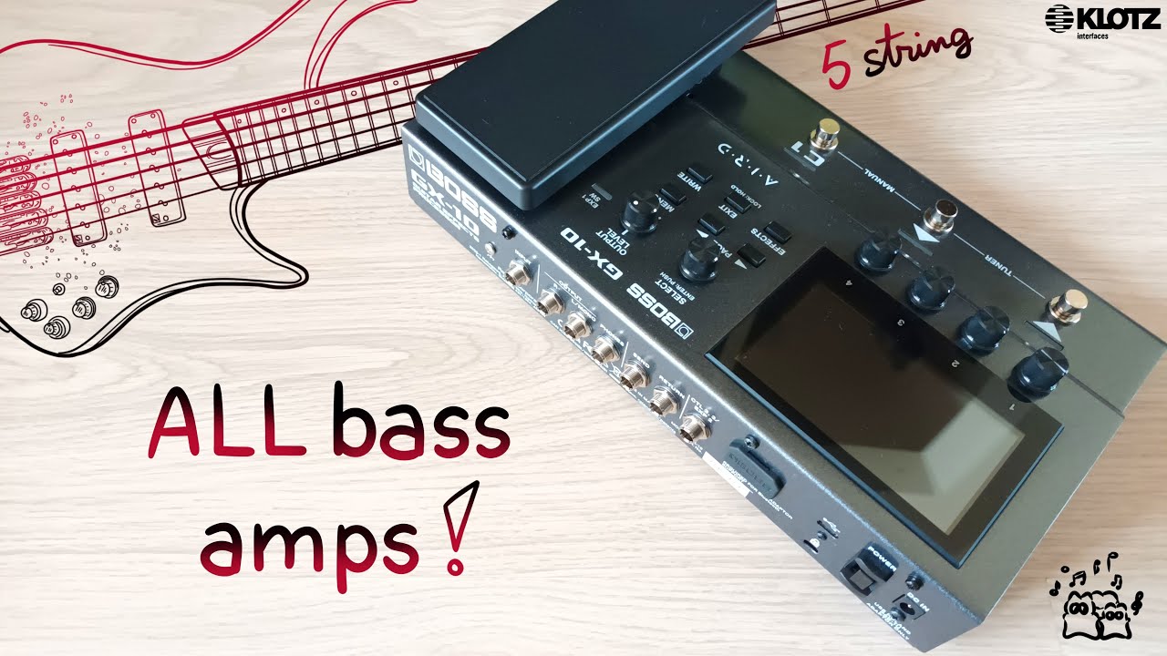 Boss GX-10 All 9 Bass Amps | Should Bassists BUY THIS? | Pick + Fingerstyle Ibanez 5 string EHB1505
