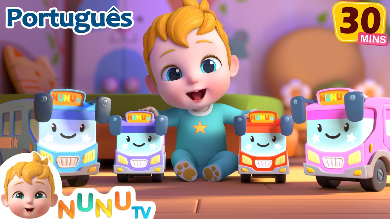 Dez Ônibus Coloridos 🚌🌈 | Música de Contagem + Canções Infantis | Canções infantis - NuNu Tv