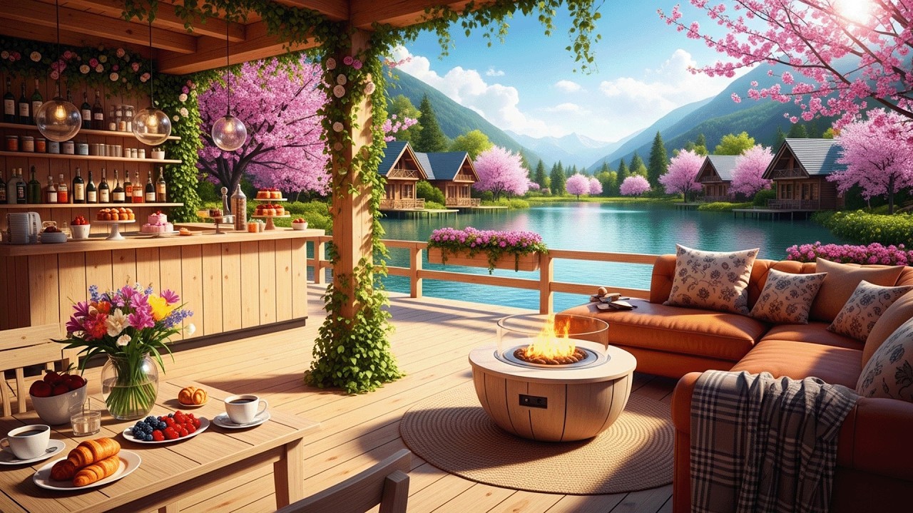 Bright Spring Morning in March with Gentle Piano Music for Calm and Inspiration
