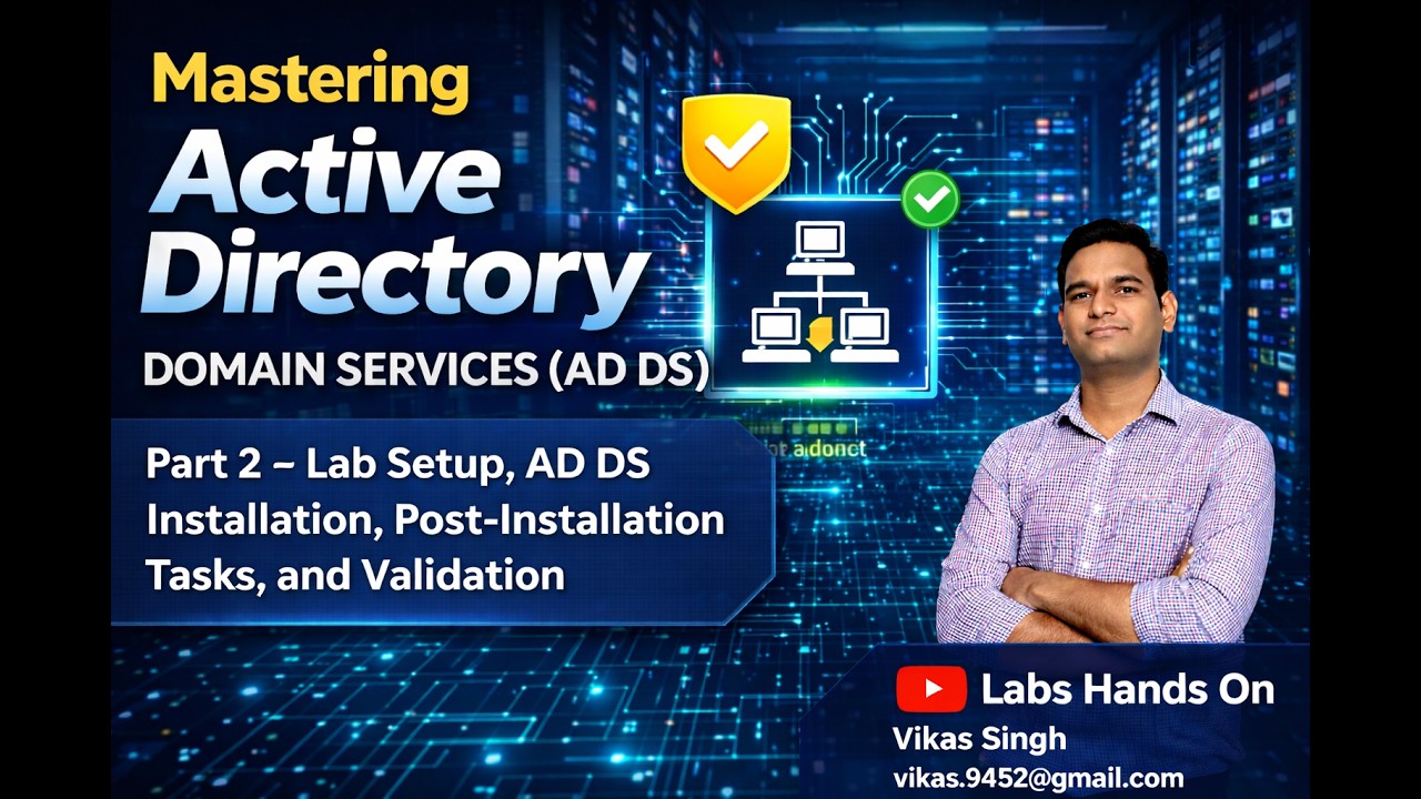 Mastering Active Directory (AD DS) | Part 2 | Lab Setup, AD Installation & Post-Config |Step-by-Step