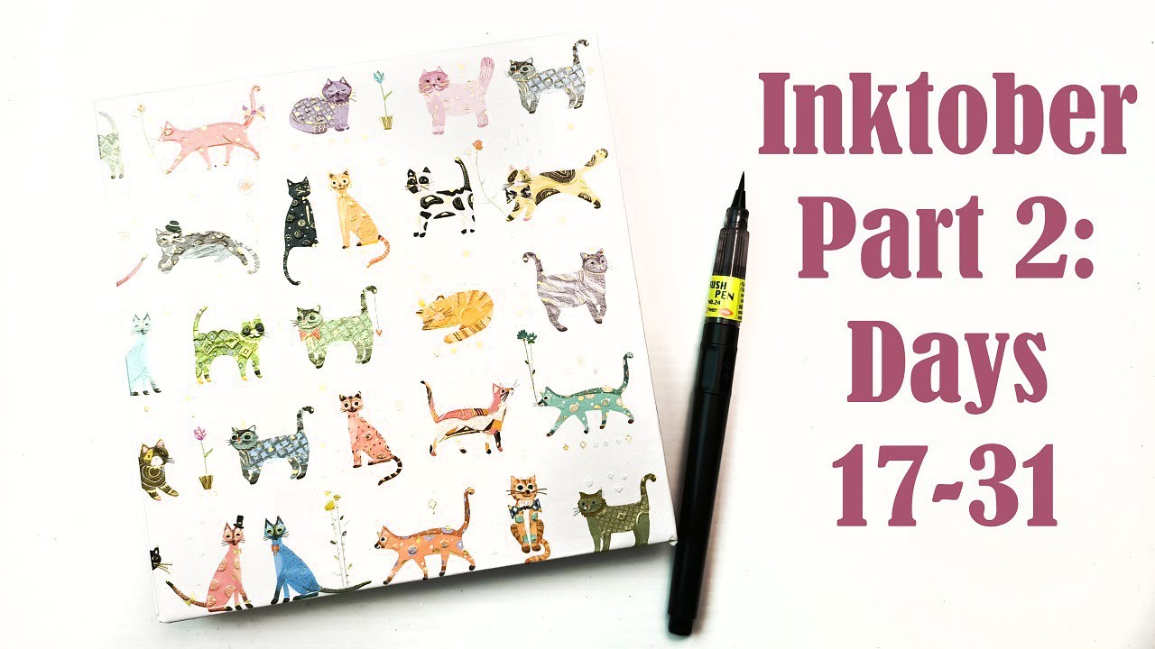 Inktober Days 17 - 31 | Filling Up The Second Half of my Accordion Sketchbook + Full Flip Through
