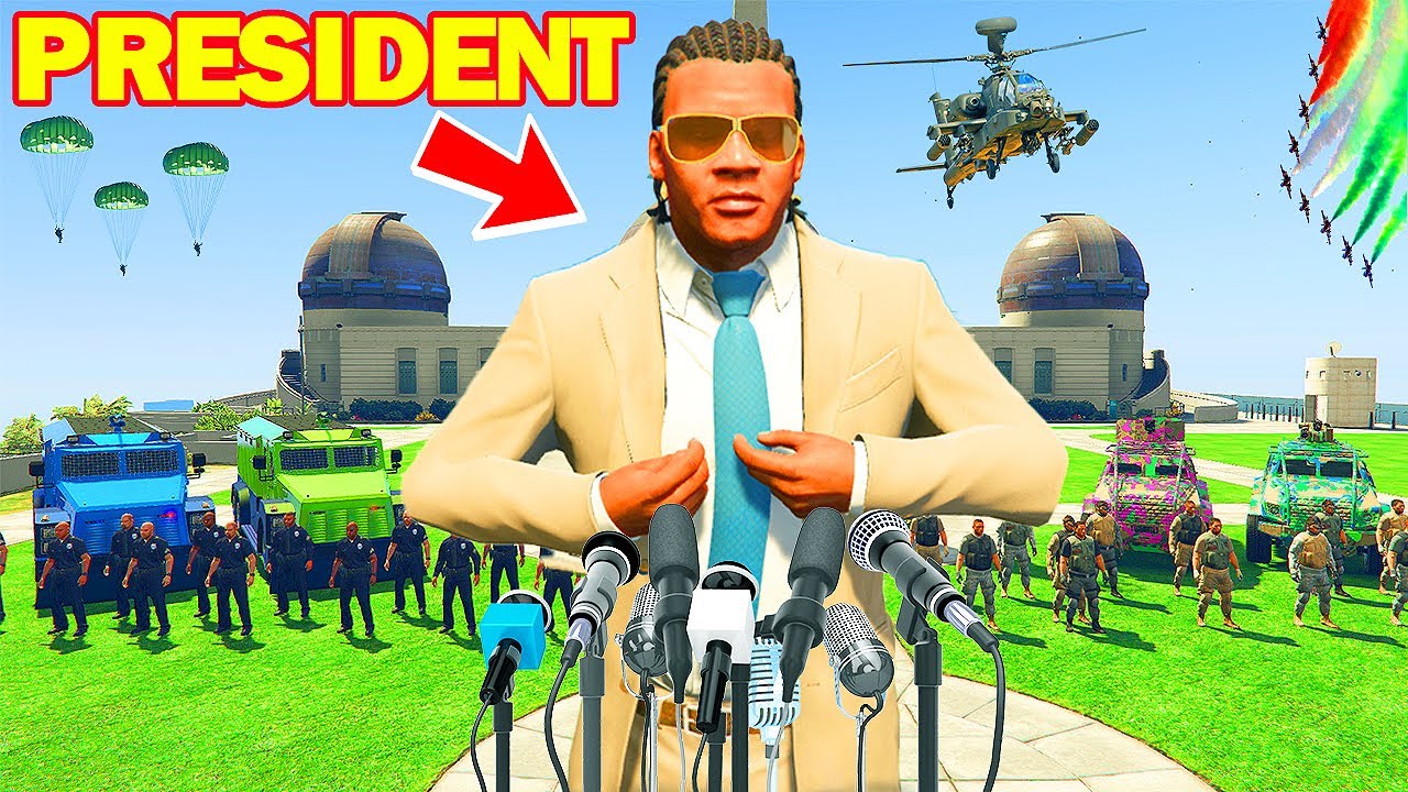 Franklin Become President and Trapped the Army Officer and Police Chief in GTA 5 | Shinchan and Chop