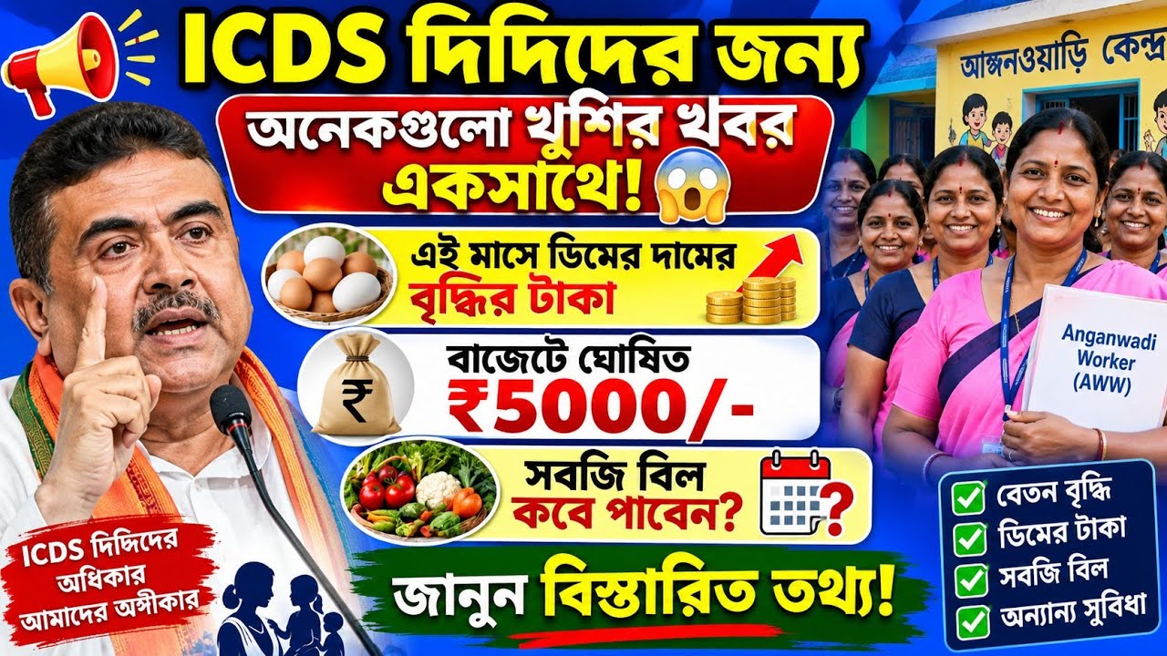 ICDS দিদিদের অনেক গুলো খুশির খবর|ICDS News Today|WB ICDS News|AWW|AWH|Contractual Employees|