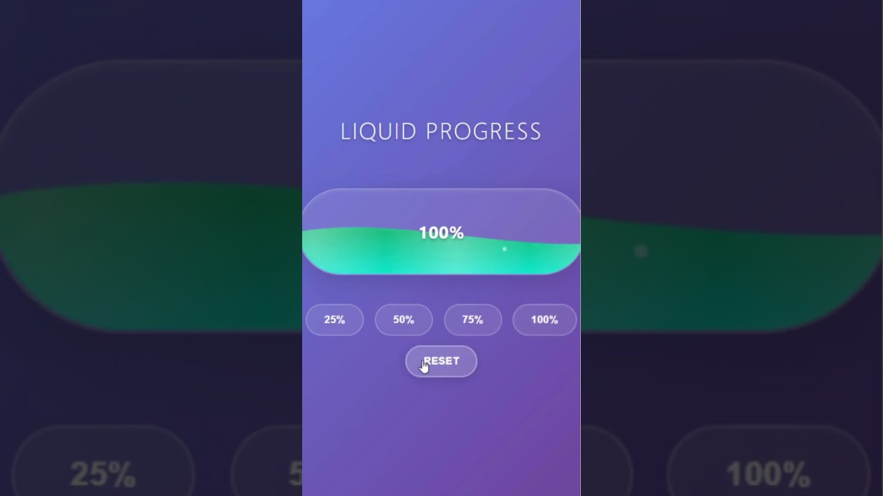 Liquid Progress Bar Animation | HTML CSS JavaScript Fluid Loader 