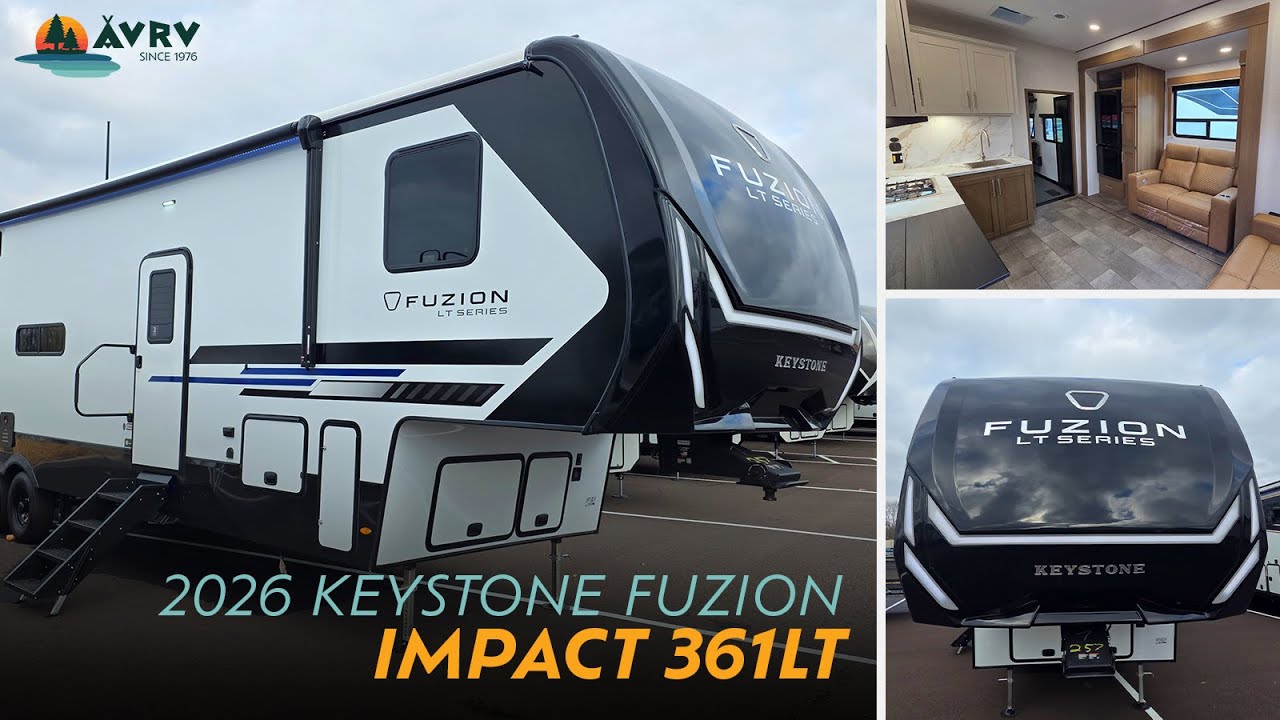 Обзор автодома Keystone Fuzion Impact Edition 361LT 2026 года выпуска | 13-футовый гаражный прице...