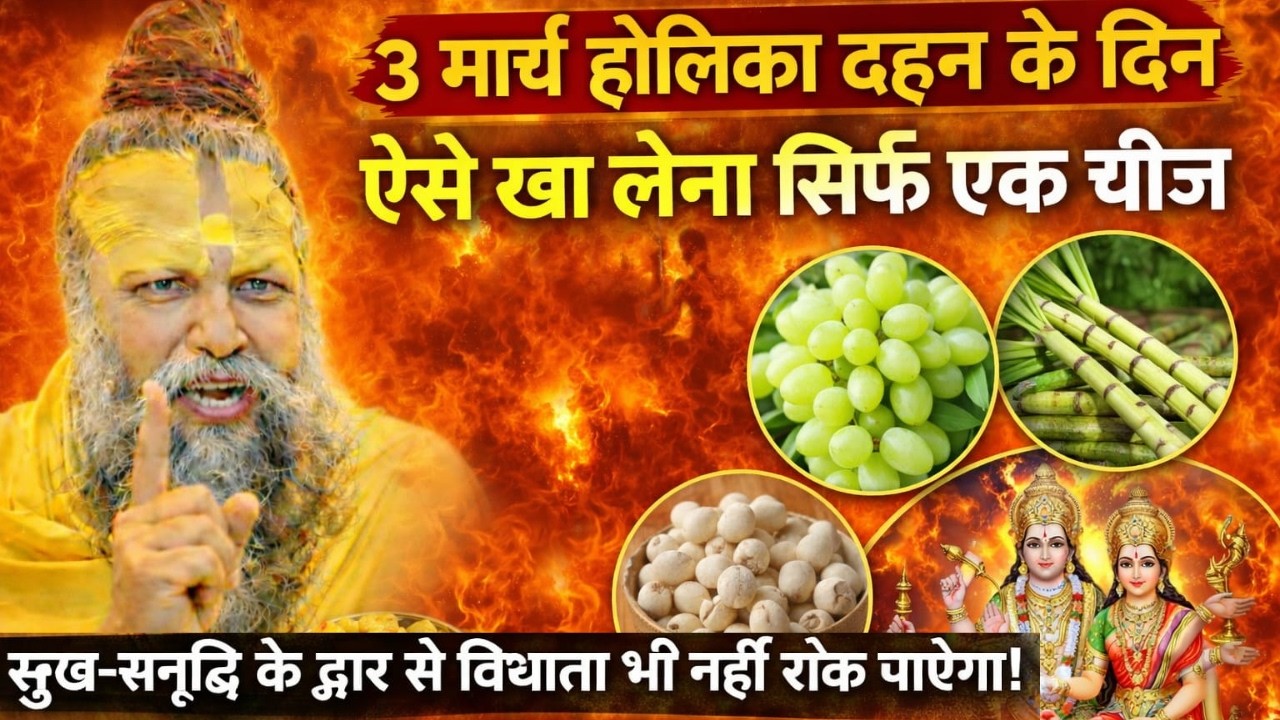 3 मार्च होलिका दहन की रात यह 1 चीज खा ली तो बरसेगा असीम धन! 500 साल बाद बना दुर्लभ संयोग|Premanad Ji