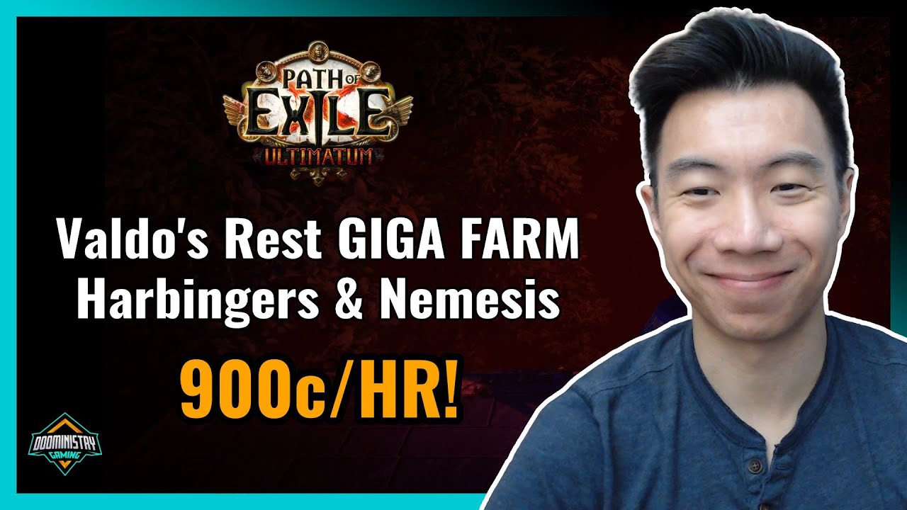 [PoE 3.14] I Made 900c/hr Farming Harbingers & Nemesis in Valdo's Rest! Setup and Results Here!