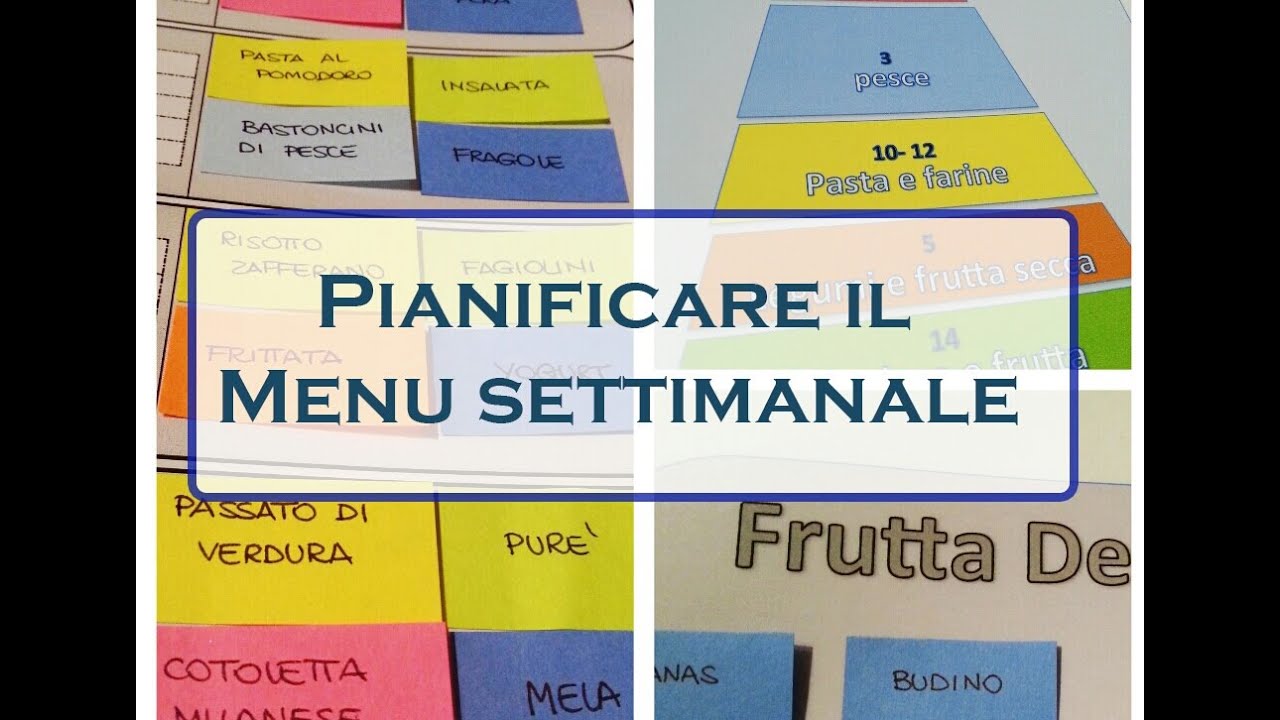 Pianificare ed organizzare pasti e menu della settimana