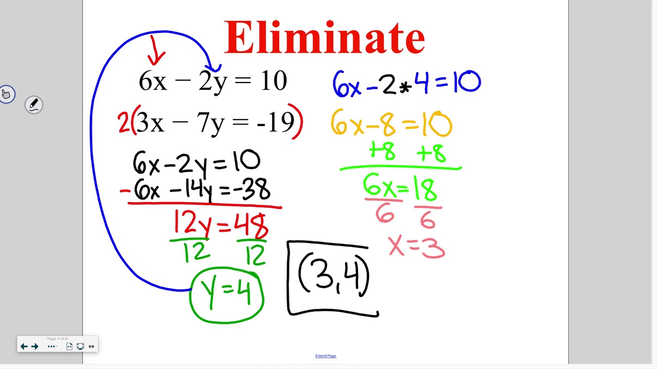 Algebra 6-4: Elimination Using Multiplication