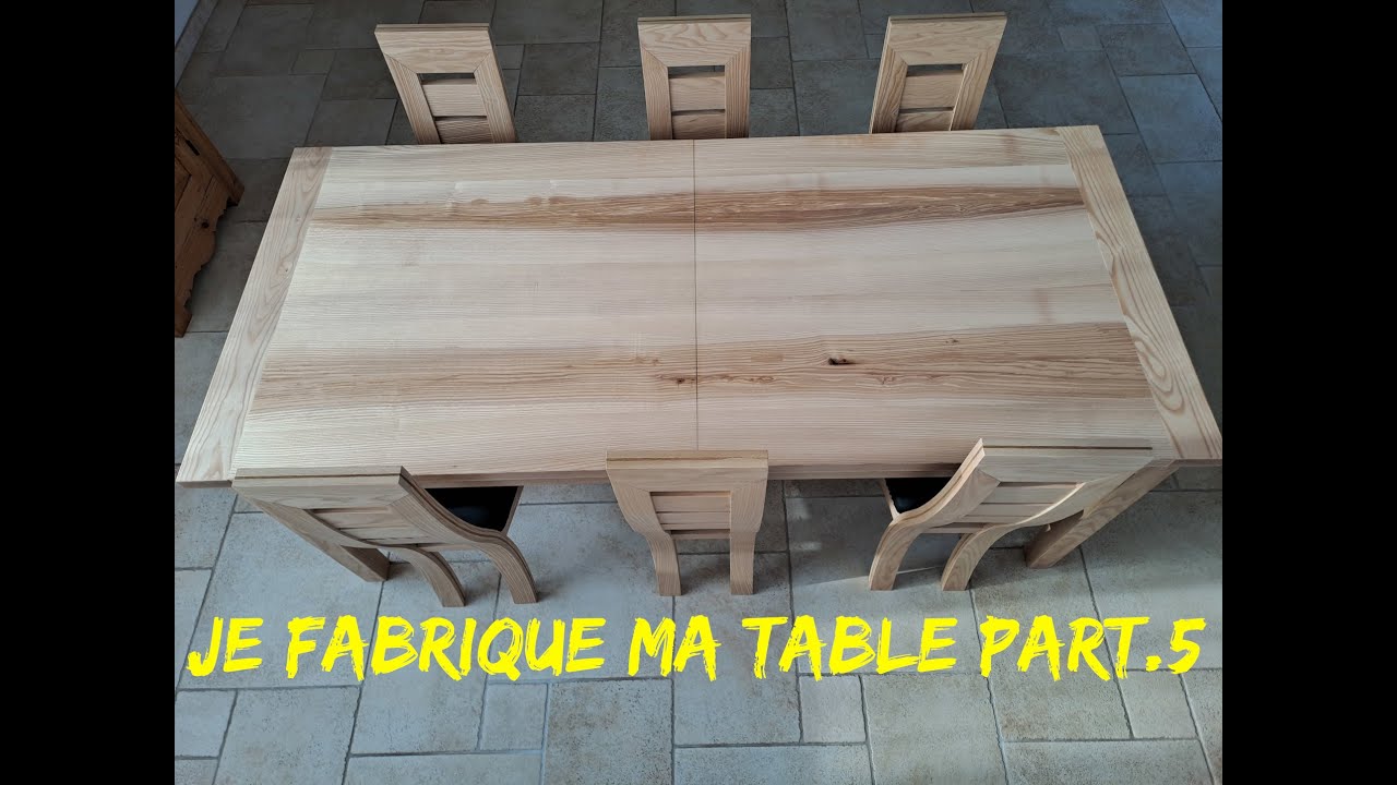 Fabrication d'une table de salle à manger en frêne olivier - cinquième (et dernière) partie