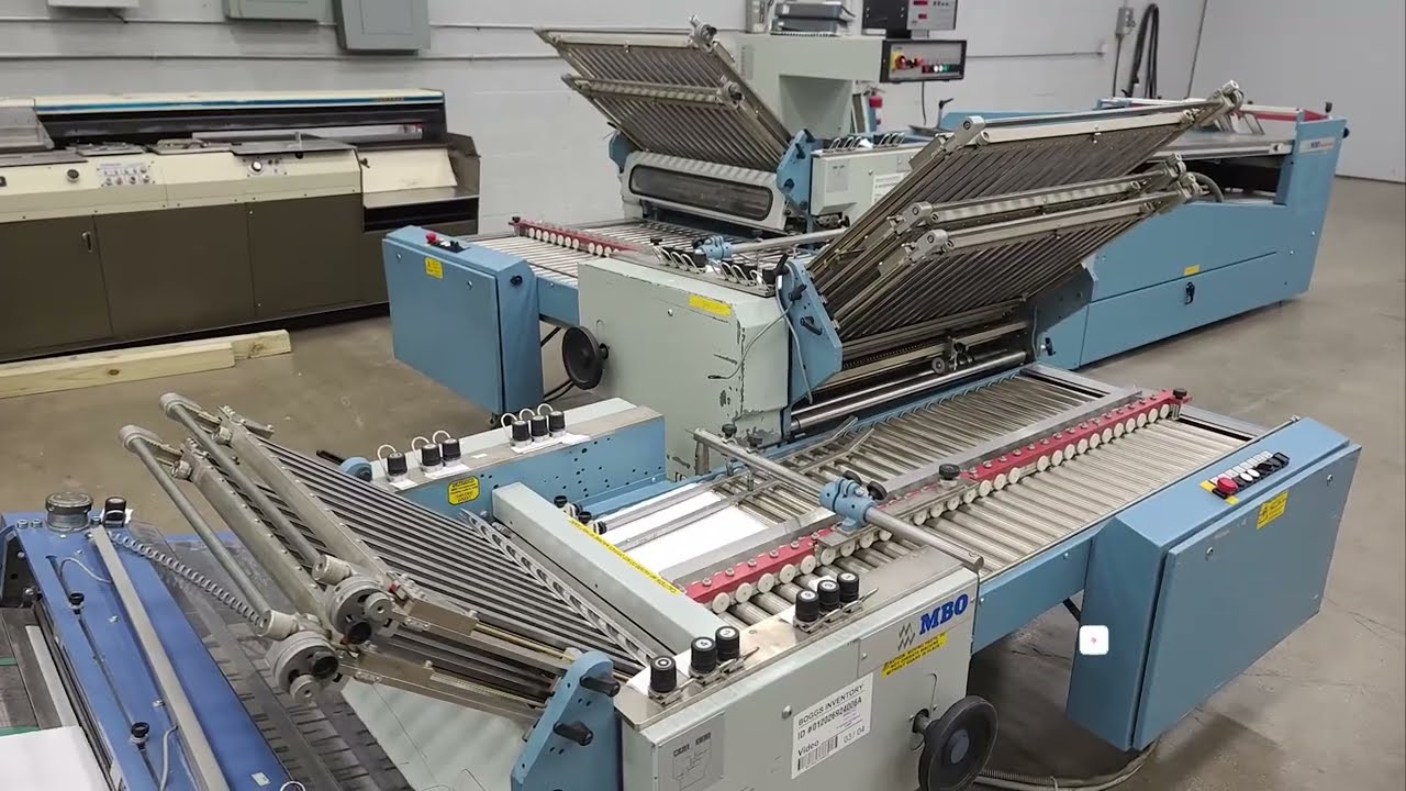 2003 MBO B32 Dualfeed Perfection Continuous Feed Paper Folder w/ 8 Page Unit, 16 Page Unit, and 2005