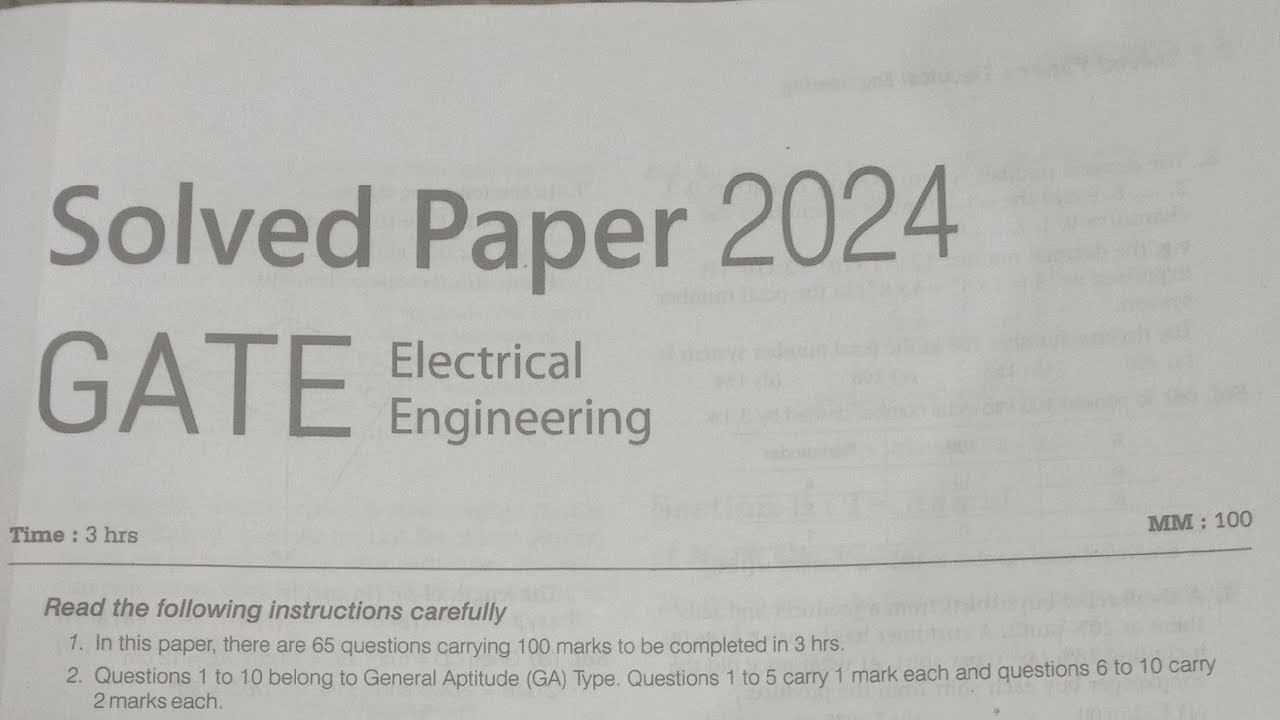 PYQ Gate EE 2024 || Solved PYQ || Vlog of study