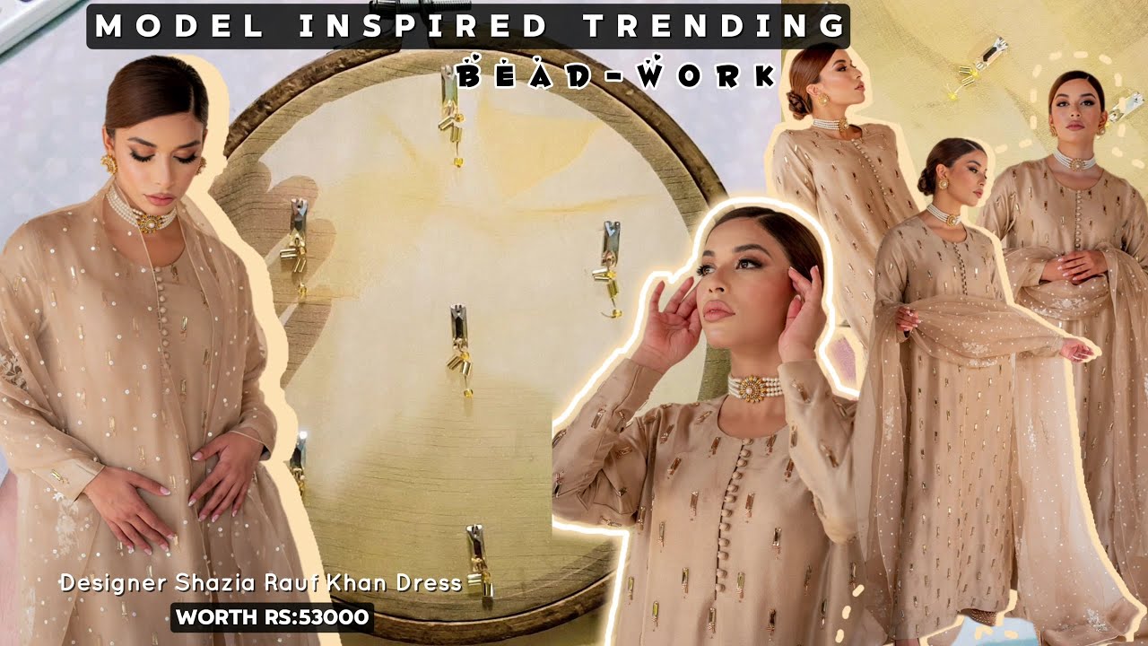 Most trending bead-work ❤ Designer dress under 6k 👗 #diy #beadwork #viralvideo @lifewithfaizaaaa