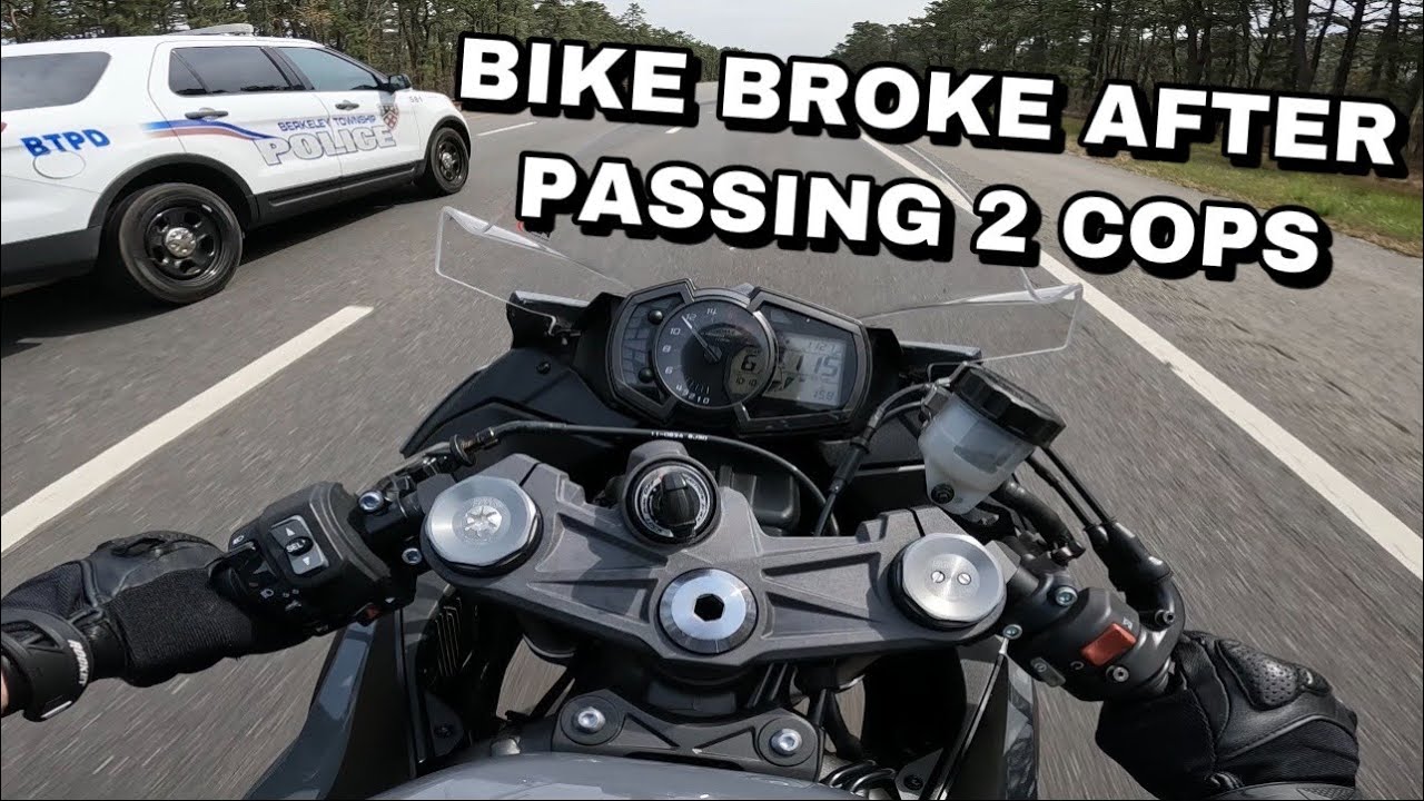 Zx6r High Speed Ripping Through Traffic on The Highway.. PASSED 2 COPS (my shift rod broke)