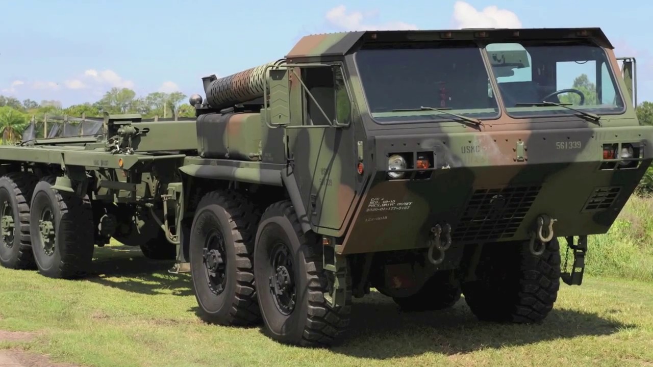 SOLD -  US Marine Corps MK48 LVS MK18 Hydraulic Trailer Dragon Wagon Like HEMTT