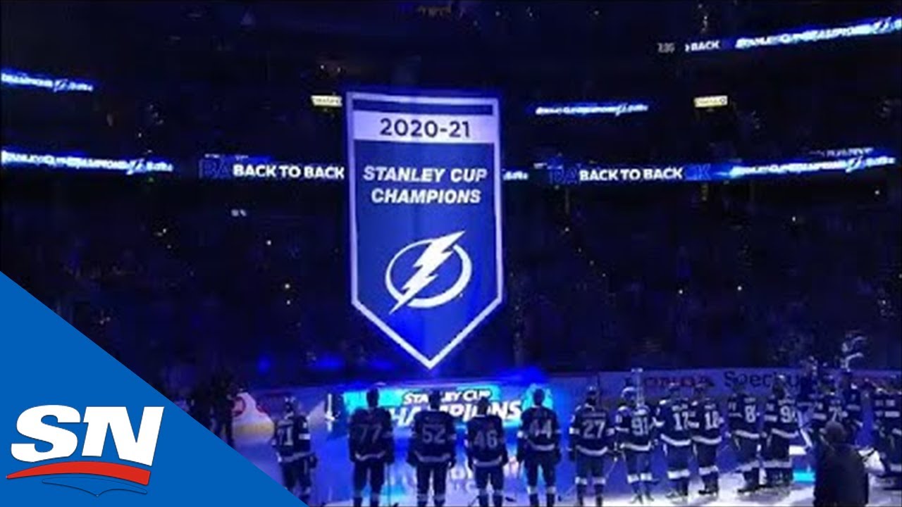 Tampa Bay Lightning Raise 2020-21 Stanley Cup Banner