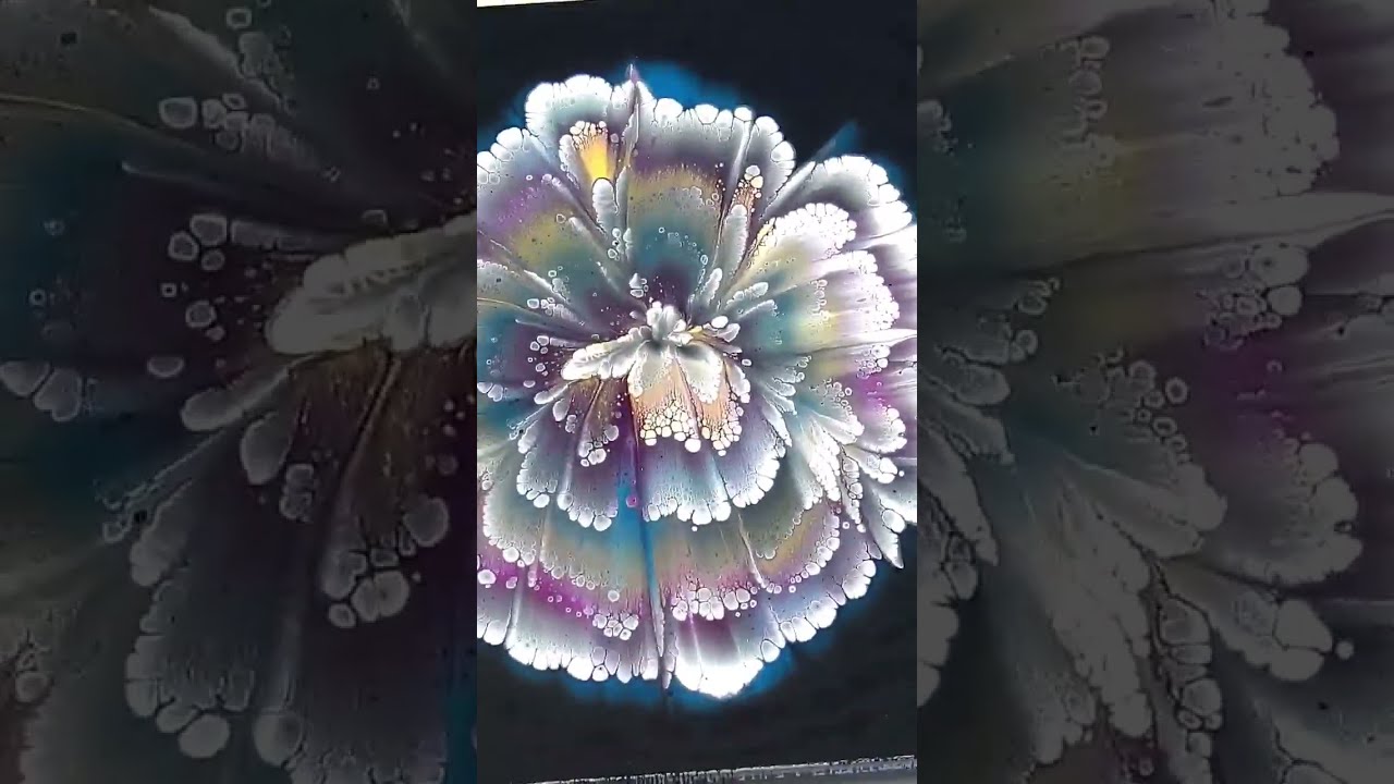 From CIRCLES to FLOWER ~ Easy FLUID ART technique ~ #shorts