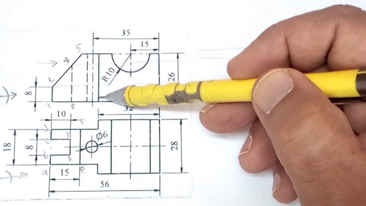 Engineering and Technical Drawing | Missing View(5) 2021| Prof Ashraf