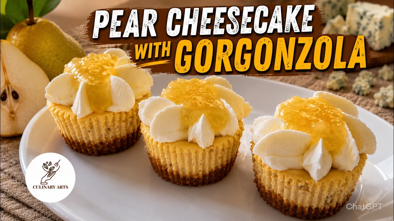 Mini Pear Cheesecake with Gorgonzola | A GOURMET DESSERT with a simple recipe