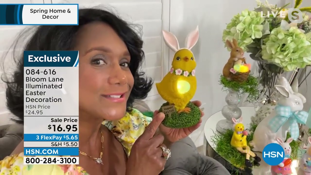 Bloom Lane Easter Bunny with Illuminated Egg Basket  and...