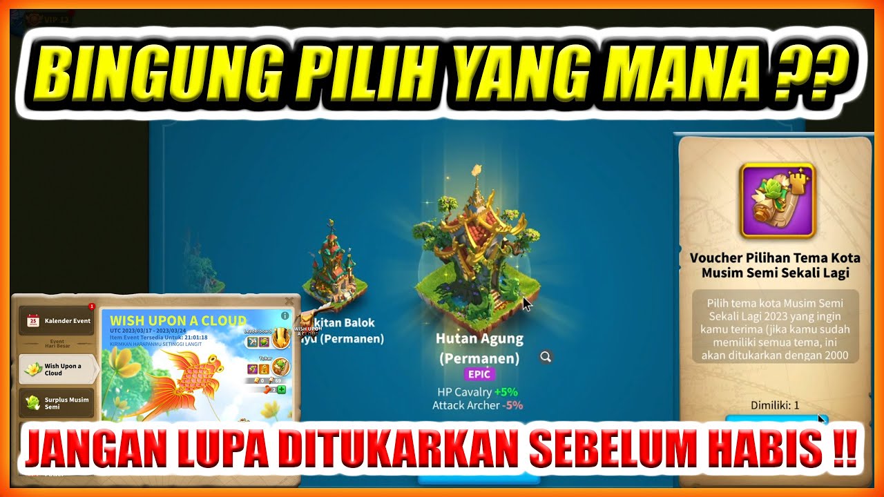 BINGUNG PILIH TEMA MUSIM SEMI 2023 YANG MANA NIH ?? EVENT TEMA KOTA RISE OF KINGDOMS !!