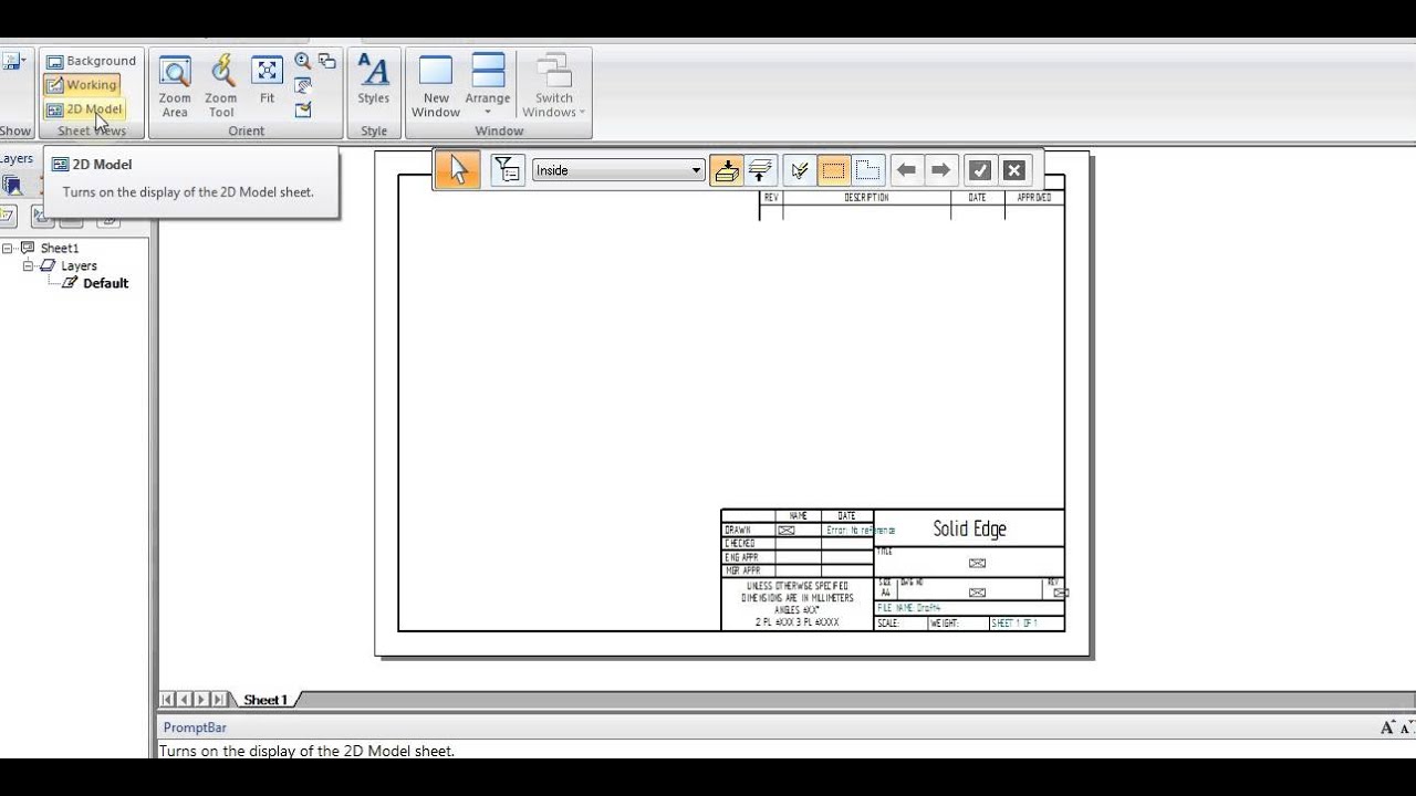 Scaling with the 2D Model and Drawing Sheets