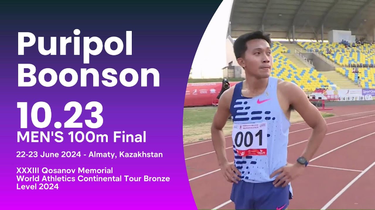 Puripol BOONSON - 10.23s | 100m Final - XXXIII Qosanov Memorial 2024  - Almaty, Kazakhstan
