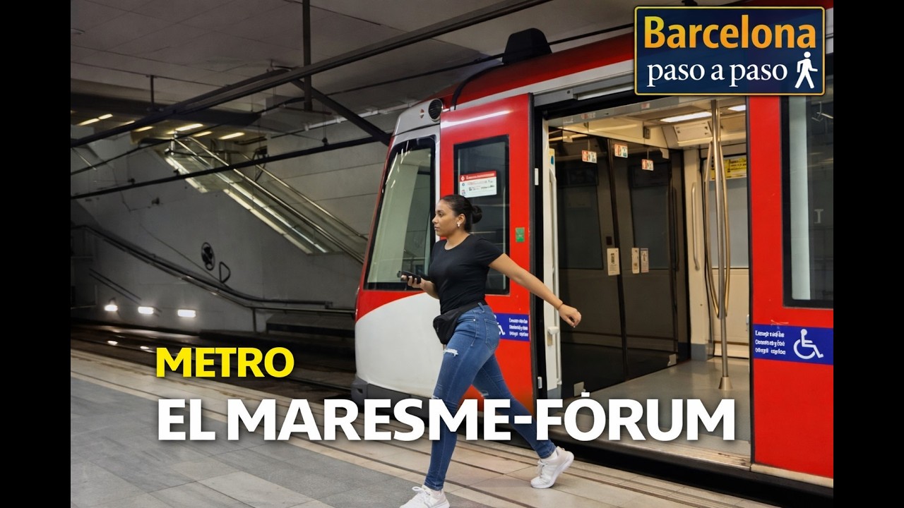 Metro El Maresme-Fòrum  L 4 | Barcelona en metro | Paseos por Barcelona 4K | España