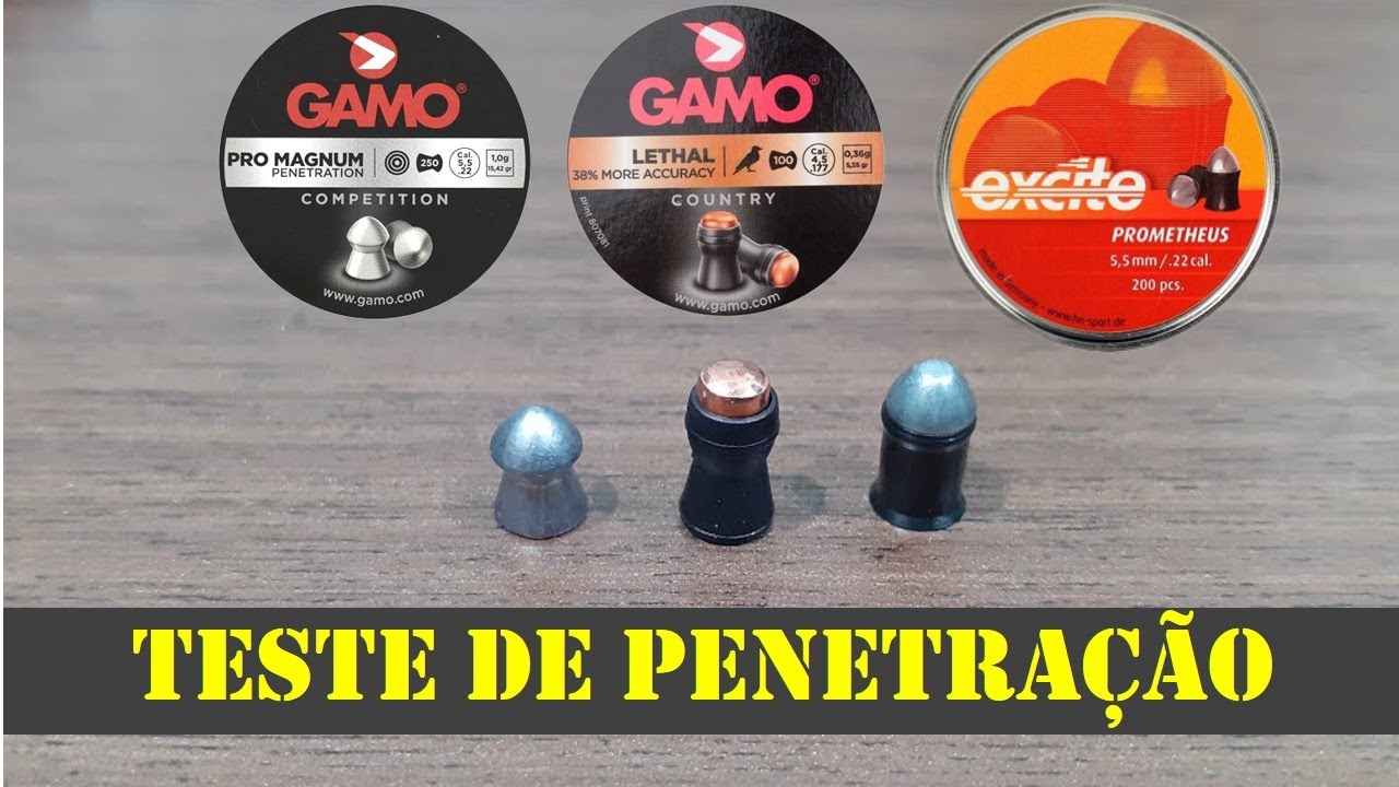 Teste de penetração com H&N Prometheus, Gamo Lethal e Pro Magnum 4.5