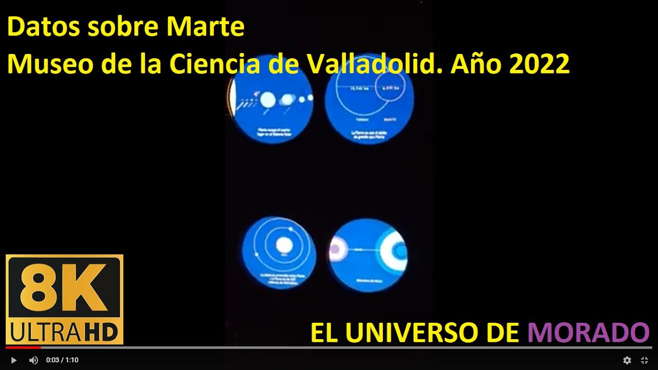 Datos sobre Marte. Museo de la Ciencia de Valladolid. Año 2022
