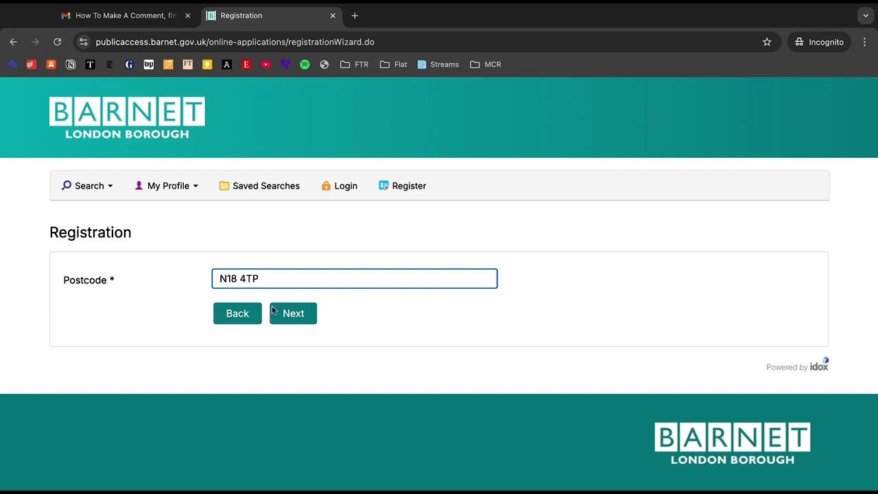 How to put a comment on the Barnet Council Portal (BringBarnetBack)