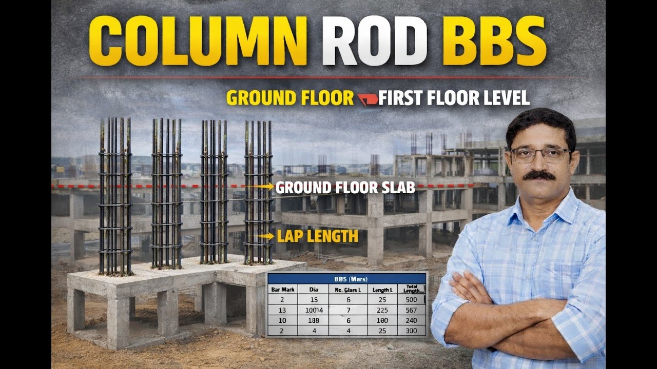 Column Rod BBS Training | Ground Floor to First Floor | Curtailment & Extra Bars Explained
